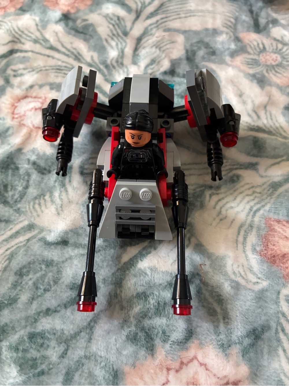 Lego Black Gray Starfighter with Red Highlights